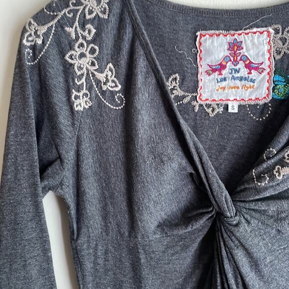 JOHNNY WAS Twist Front Embroidered Butterfly Dress - Picture 10 of 15